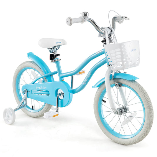 Infans 16inch Kids Bike Toddler Adjustable Bicycle w/Training Wheel for 4-7 Years Old GirlBlue