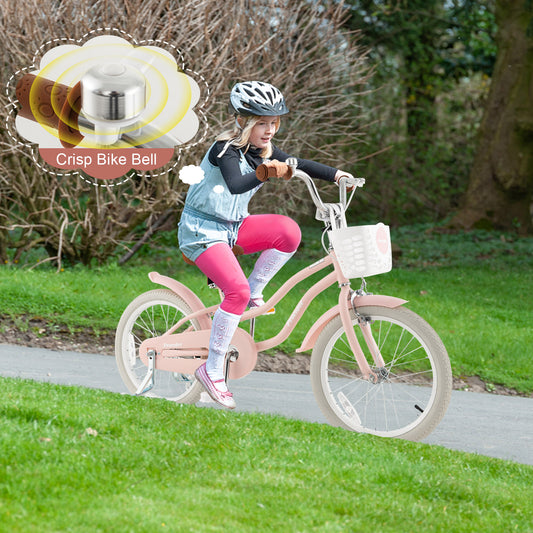 Infans 18 inch Kids Bike Toddler Bicycle w/Training Wheel Kickstand for 4-8 Years Old Pink