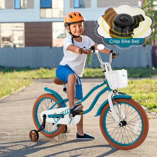 Infans 18 inch Kids Bike Toddler Bicycle w/Training Wheel Kickstand for 4-8 Years Old Girl