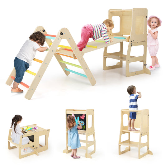 Infans 7-in-1 Toddler Climbing Toy Set w/ Reversible Ramp Convertible Step Stool