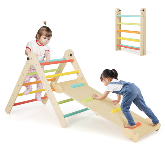 Infans 3-in-1 Triangular Climbing Toys Foldable & Height-adjustable Triangle SetColorful