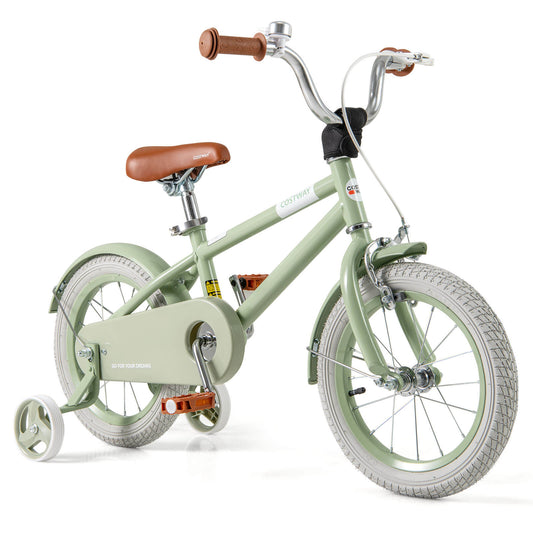 Infans 14 inch Kids Bike w/Adjustable Saddle Handlebar Removable Training Wheels Handbrake