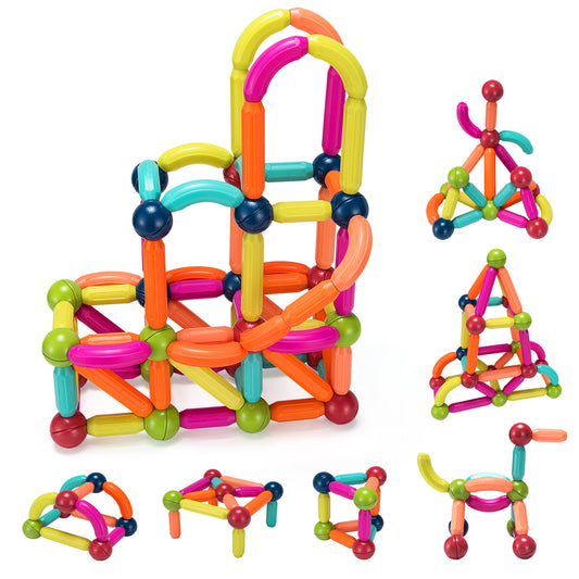 Infans 88 PCS Magnetic Balls & Rods Set Magnetic Building Blocks Set For Kids Age 3+