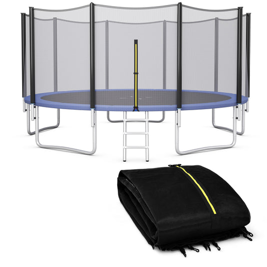 Infans 15FT Trampoline Safety Net Replacement Protection Enclosure Net for 10 Poles
