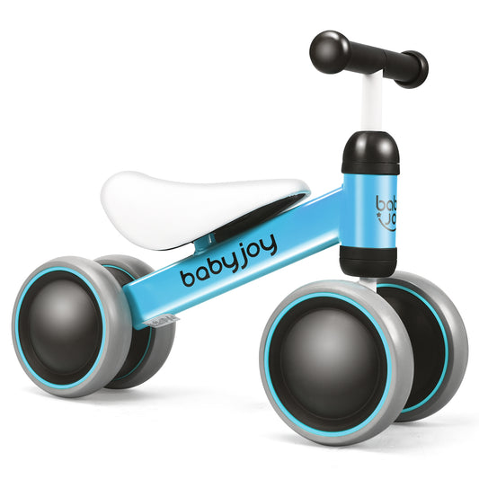 Infans 4 Wheels Baby Balance Bike Children Walker No-Pedal Toddler Toys Rides BlueBlue