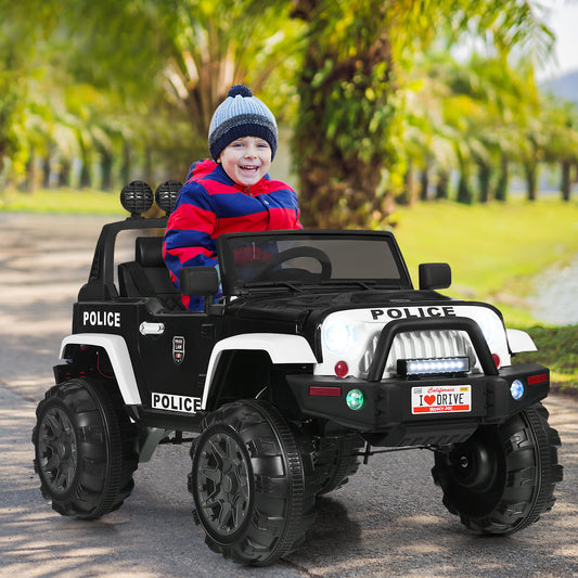 Infans 12V Kids Ride On Truck RC Car Spring Suspension w/ Lights Music Trunk