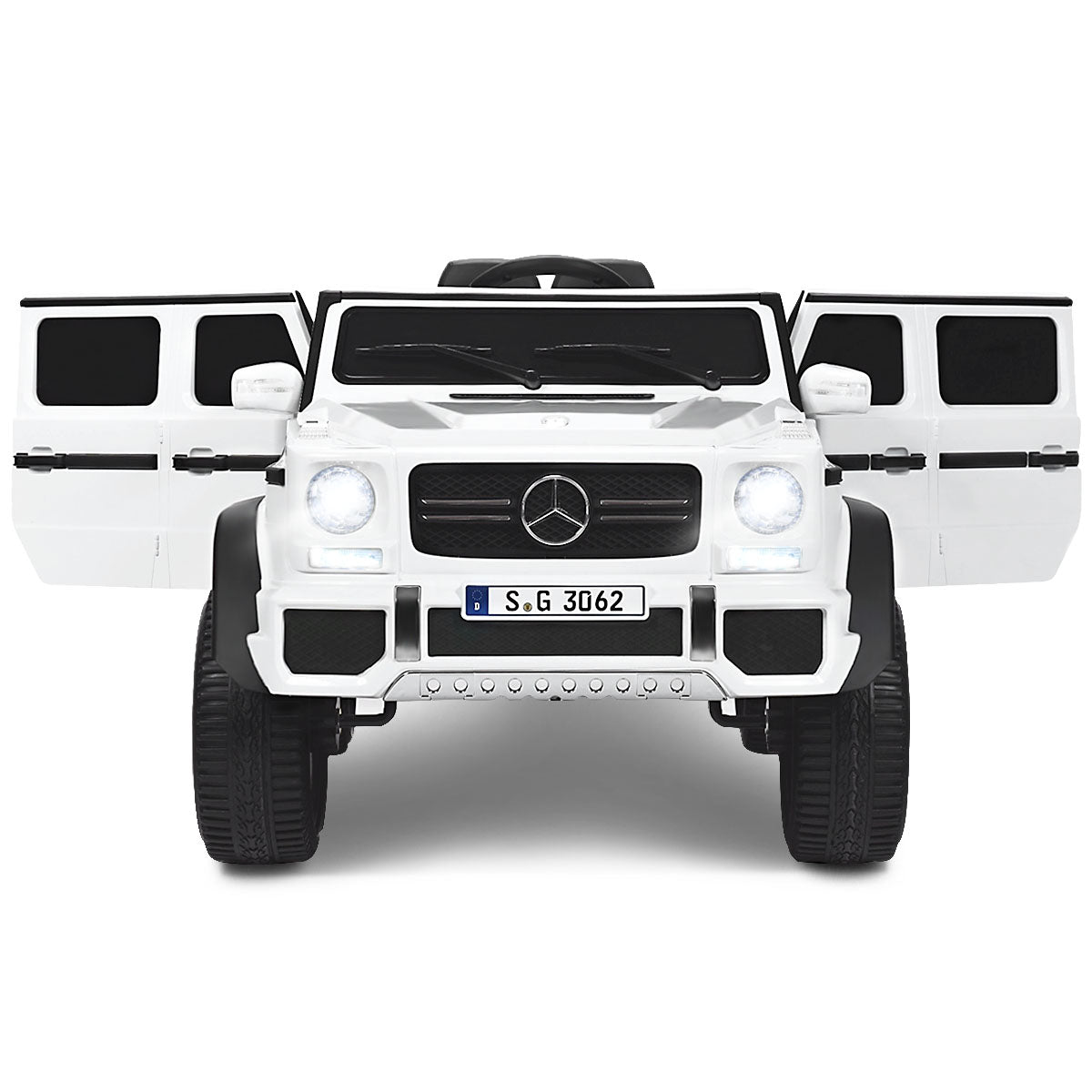 Infans 12V Licensed Mercedes-Benz Kids Ride On Car RC Motorized Vehicles withTrunk WhiteWhite