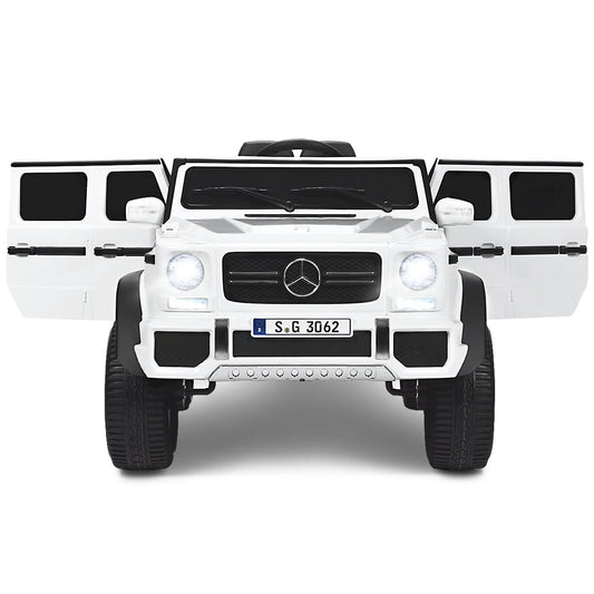 Infans 12V Licensed Mercedes-Benz Kids Ride On Car RC Motorized Vehicles withTrunk WhiteWhite