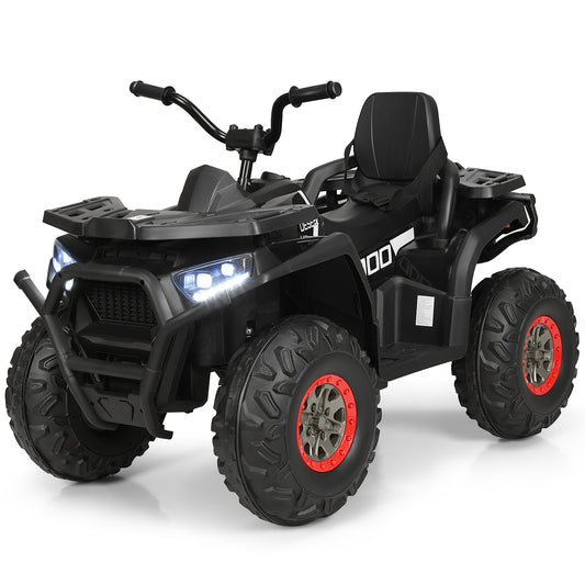 Infans 12V Kids Electric 4-Wheeler ATV Quad 2 Speeds Ride On Car w/MP3&LED Lights Black