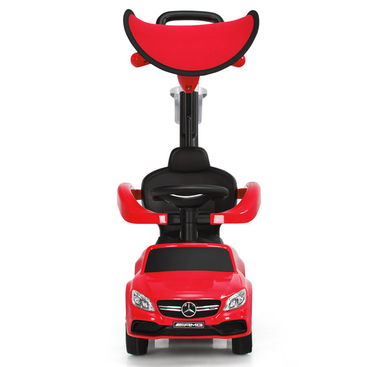 Infans 3 in 1 Ride on Push Car Mercedes Benz Toddler Stroller Sliding Car Red