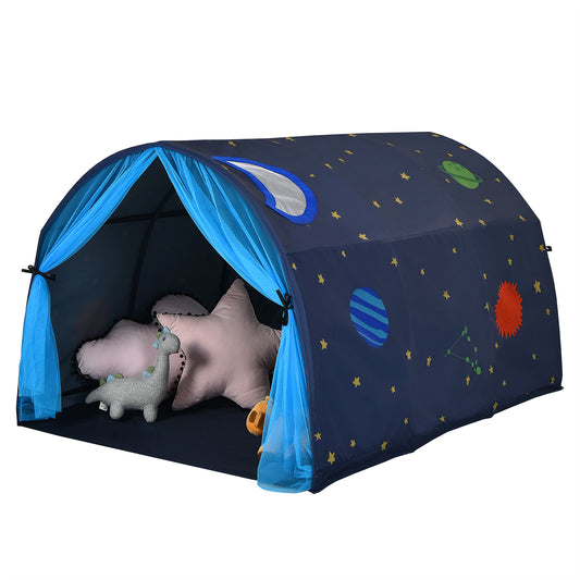 Infans Kids Bed Tent Play Tent Portable Playhouse Twin Sleeping w/ Carry BagBlue