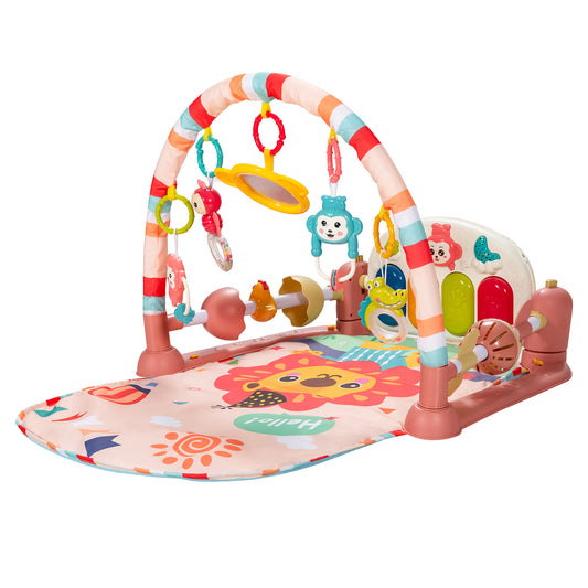 Infans Baby Gym Play Mat Kick & Play Piano Gym Mat Activity Center for Infants Pink