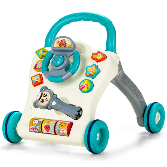 Infans Baby Walker Sit-to-Stand Learning Walker w/ Projection Music Wand Blue