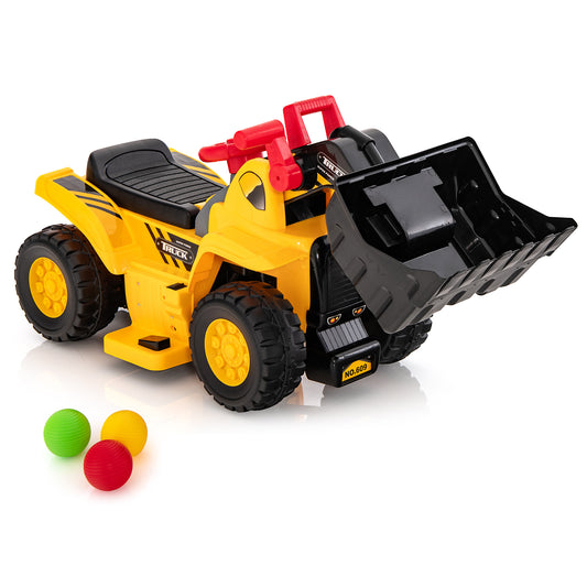 Infans 6V Electric Kids Ride On Bulldozer Pretend Play Truck Toy with Adjustable Bucket