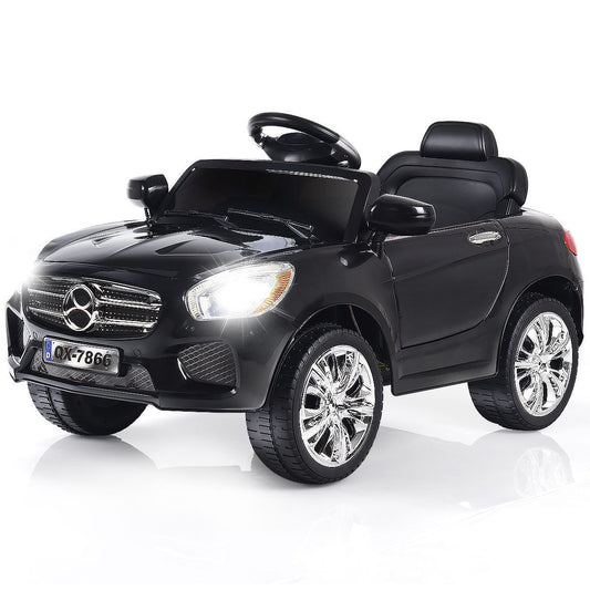 Infans 6V Kids Ride On Car RC Remote Control Battery Powered LED Lights Christmas GiftBlack