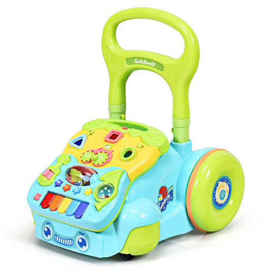 Infans Baby Sit-to-Stand Learning Walker Toddler Activity Musical Toy w/ LED Light Blue
