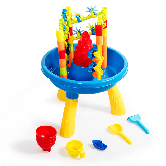 Infans 2 in 1 Sand and Water Table Activity Play Center Kids Splash Pond Beach Toy Set