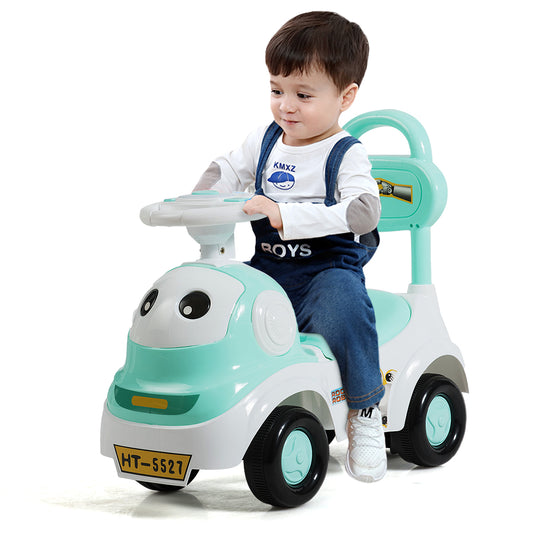 Infans 3-in-1 Baby Walker Sliding Car Pushing Cart Toddler Ride On Toy w/ Sound Green