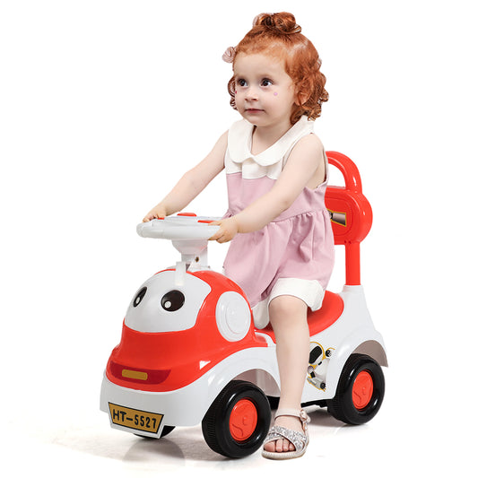 Infans 3-in-1 Baby Walker Sliding Car Pushing Cart Toddler Ride On Toy w/ Sound Orange