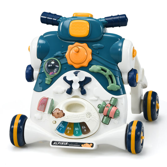 Infans 3-in-1 Baby Sit-to-Stand Walker Kids Activity Center w/ Music & Lights Function