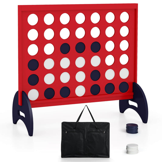 Infans 4-in-a-row Game Set w/42 PCS Chips & 600D Oxford Fabric Carrying Bag for CampingRed + Blue