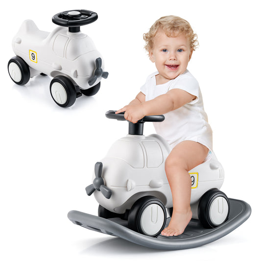 Infans 3-in-1 Rocking Horse & Sliding Car w/ Detachable Balance Board Indoor & Outdoor